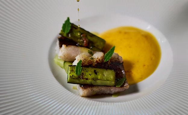 Steamed Amadai with Beurre Blanc Sauce